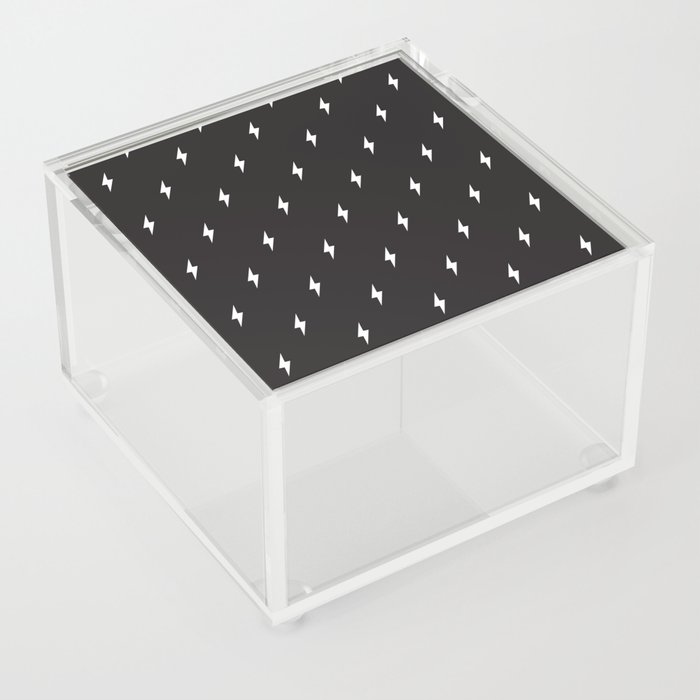 Lightning Bolt Pattern Black & White Acrylic Box