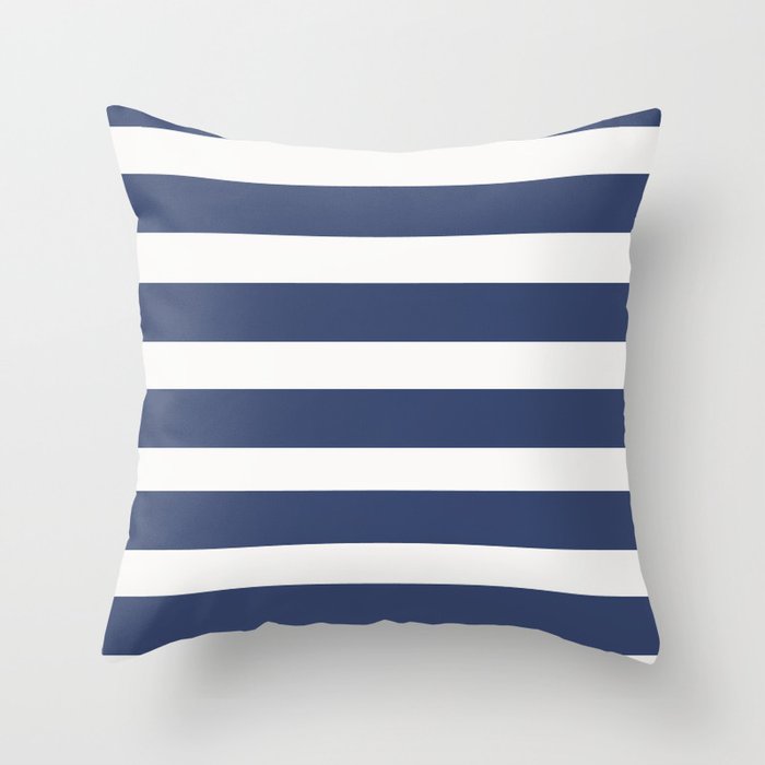 Navy Nautical Throw Pillow By Allyjcat Society6