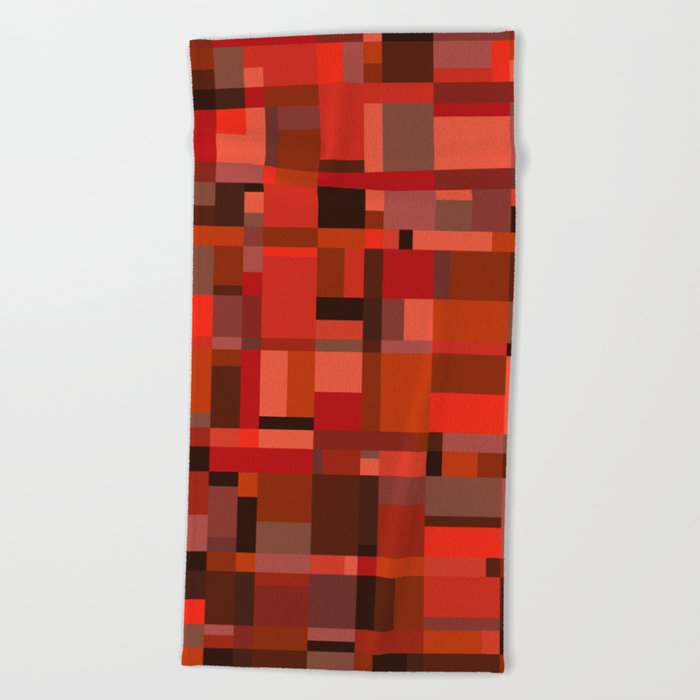 Red Fire Canyon - Geometric Abstract Beach Towel