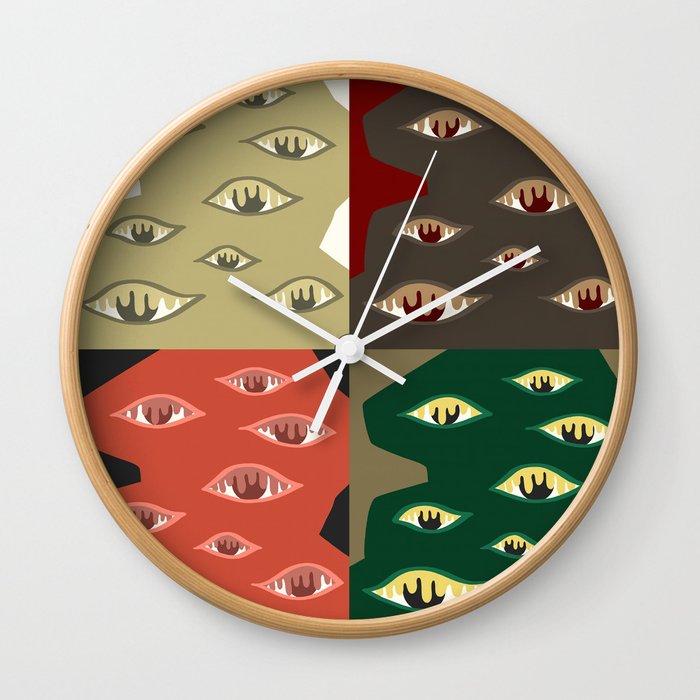 The crying eyes patchwork 1 Wall Clock