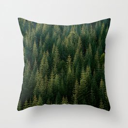 GREEN FOREST PATTERN Throw Pillow