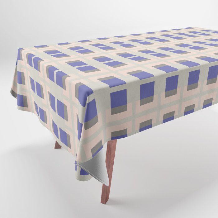 80s Mid Century Rectangles Very Peri Tablecloth