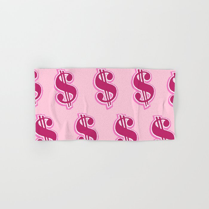 Pink Money Pattern Hand & Bath Towel
