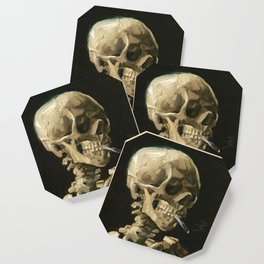 Van Gogh Head of a skeleton with a burning cigarette Coaster