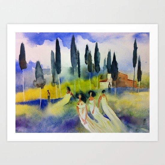 Rest on the hill Art Print