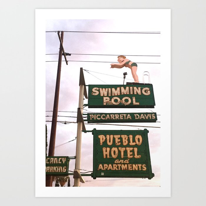 Vintage Hotel Sign Tuscon Art Print