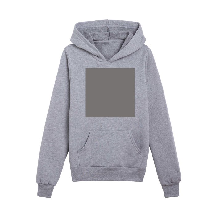 Dark Grayed Taupe Solid Color Pairs Pantone Silent Storm 17-1508 TCX Shades of Gray Hues Kids Pullover Hoodie