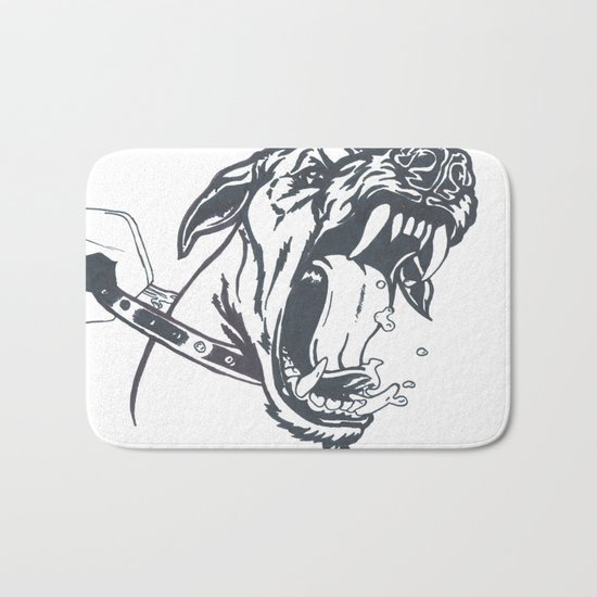 Aggressive Dog Bath Mat