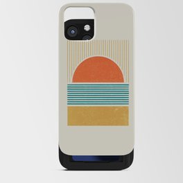 Sun Beach Stripes - Mid Century Modern Abstract iPhone Card Case