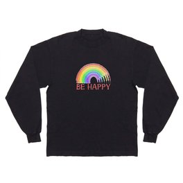 Be happy bright rainbow in watercolor Long Sleeve T-shirt