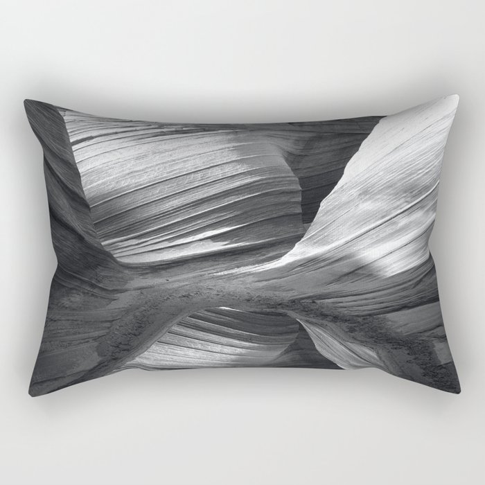 Sandstone, mountains, lake, and sky nature black and white portrait photograph / photography Rectangular Pillow