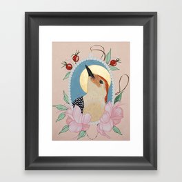 Woodpecker Cameo Framed Art Print