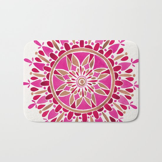 Mandala – Pink & Rose Gold Bath Mat