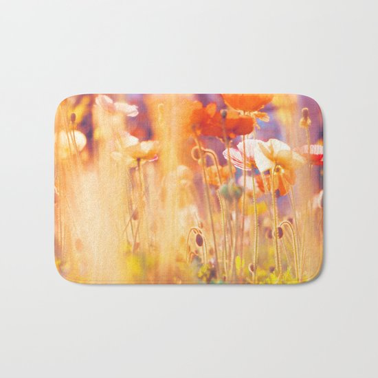 I am Alice. poppy flowers photograph Bath Mat