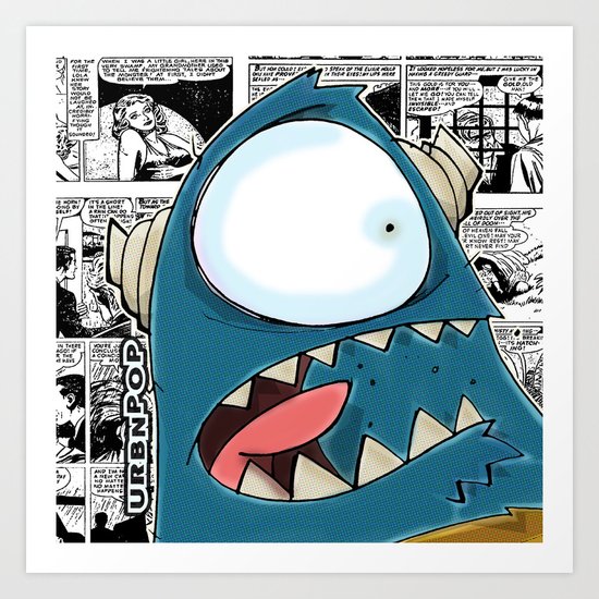 The Horror of it all BYRON Black and White Version Art Print