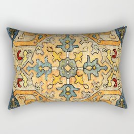 Azerbaijani Southeast Caucasus 18th Century Silk Embroidery Print Rectangular Pillow
