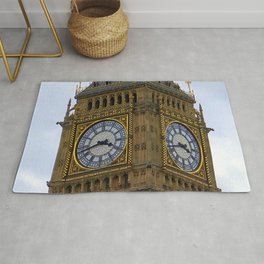 Great Britain Photography - Big Ben Under The Cloudy Sky Area & Throw Rug