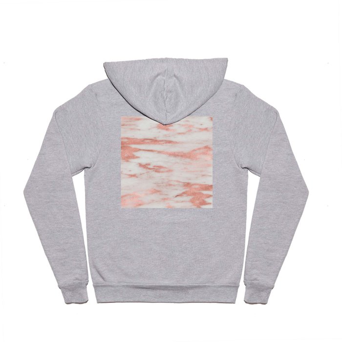 White Marble with Rose Gold Foil Hoody