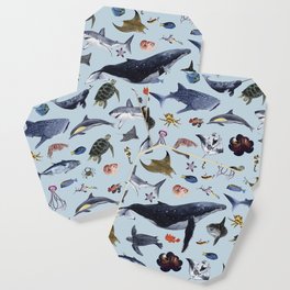 SEA CREATURES poster with names Coaster