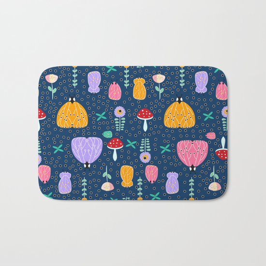 Insects at night Bath Mat