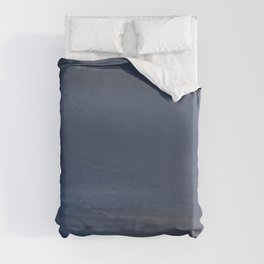 Moonlit Sea - Navy Blue and Gray Abstract Duvet Cover | Grey, Denim, Gradient, Textured, Contemporary, Horizontal, Water, Pattern, Ombre, Painting 
