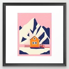 A Winter House in Norway Framed Art Print