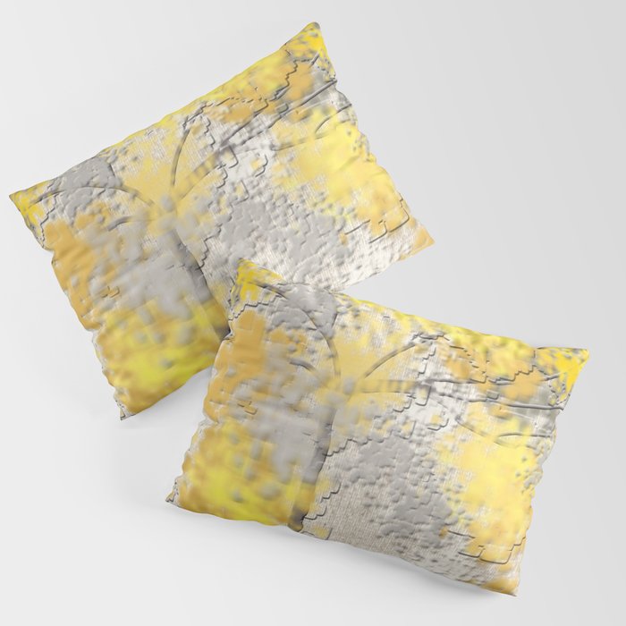 Abstract Yellow and Gray Trees Pillow Sham
