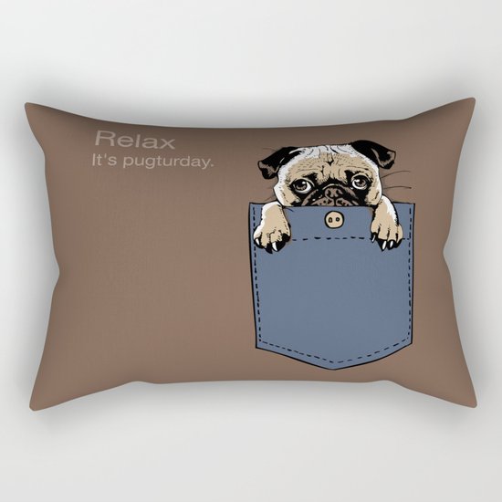 Pugturday Rectangular Pillow