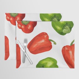 Colorful bell pepper watercolor print pattern Placemat