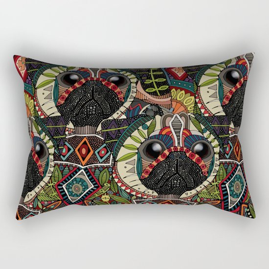pug love pale dogwood Rectangular Pillow