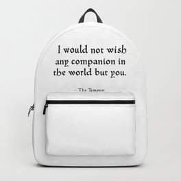 The Tempest - Shakespeare Love Quote Backpack