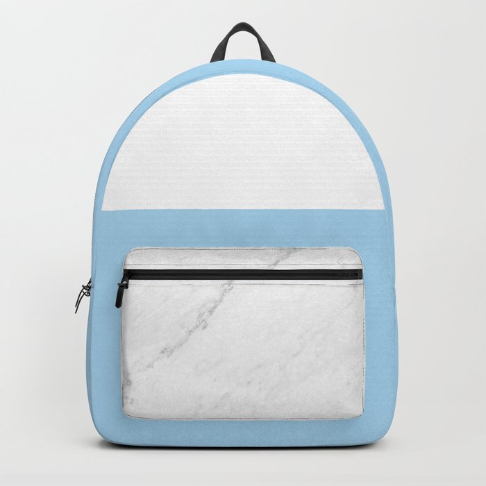 Society6 Backpack Marble Sky Blue White