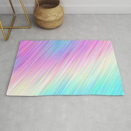 Holographic Rainbow Gradient Stripes Rug