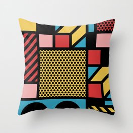 Memphis Style Geometric Pattern 917 Throw Pillow