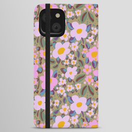 pastel colours spring flowers pattern iPhone Wallet Case