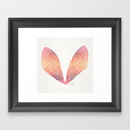 Cicada Wings – Red Orange Ombré Framed Art Print