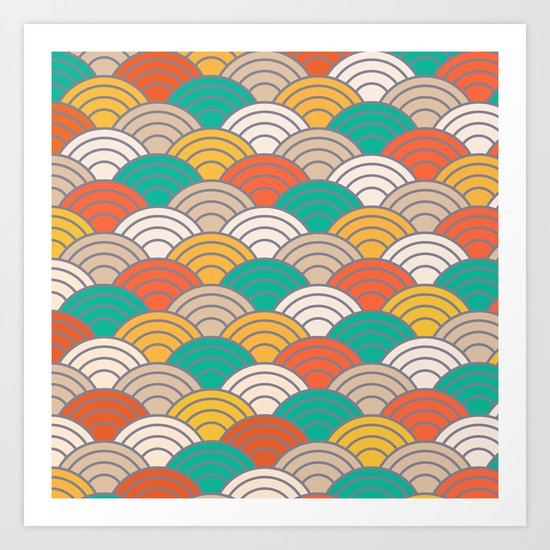 Colorful Circles X Art Print