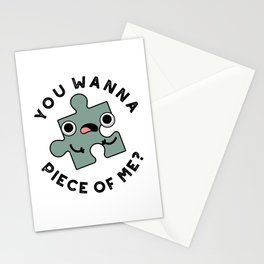 You Wanna Piece Of Me Cute Jigsaw Pun Stationery Card