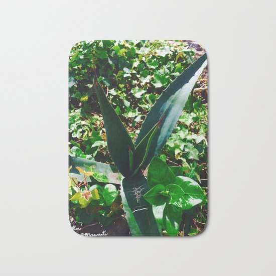 Aloe Vera at the top of Mount Monserrate in Bogota, Colombia Bath Mat