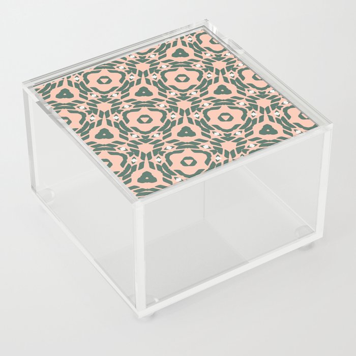 Triangular Flowers Pattern Artwork 02 Color 2 Acrylic Box