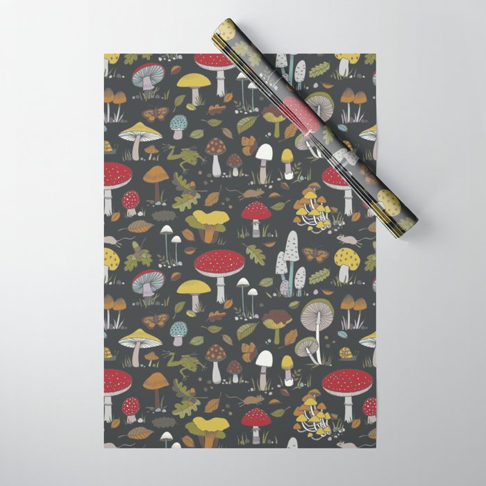 Forest Floor - fun fungus pattern by Cecca Designs Wrapping Paper