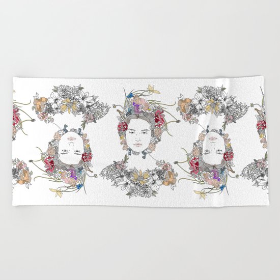 Floral Girl Beach Towel