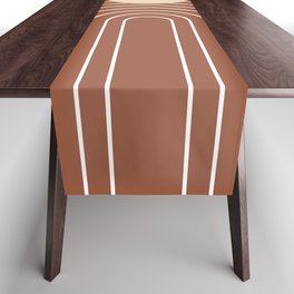 Geometric Lines in Terracotta and Beige 36 (Rainbow Sun) Table Runner