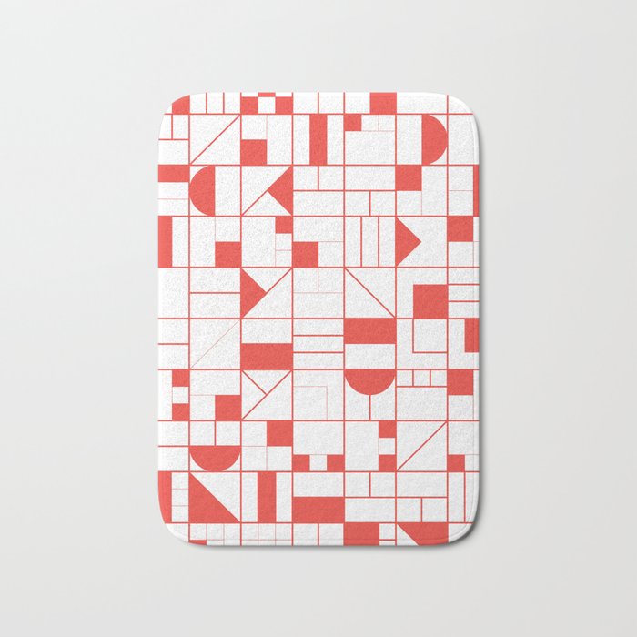 Abstract Pattern Red Bath Mat