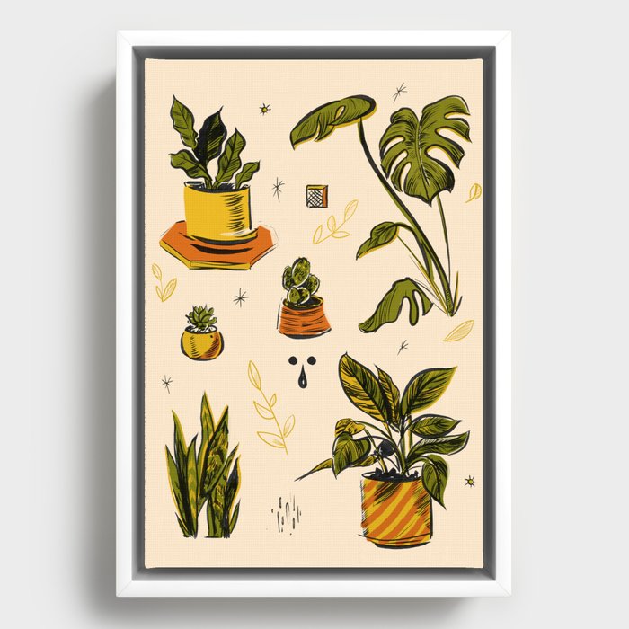 Esther's Plants Framed Canvas