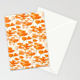 Lot of Lovely Orange Poppies White Background #decor #buyart #society6 Stationery Card