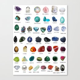 crystals gemstones identification Canvas Print