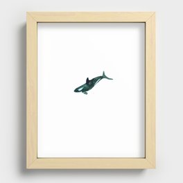 Whale in watercolor Recessed Framed Print