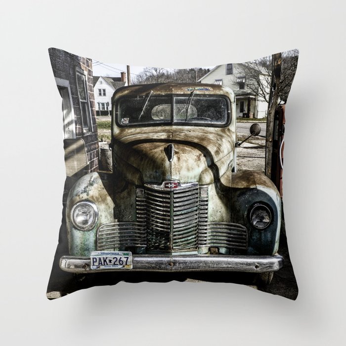Vintage pickup truck Throw Pillow