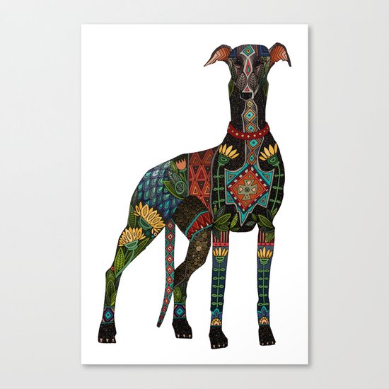 greyhound white Canvas Print